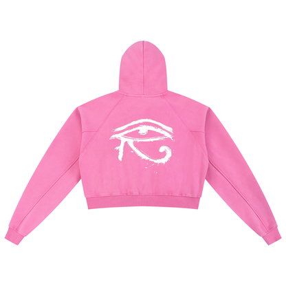 Free From All Evil Snow Washed Cropped Hoodie
