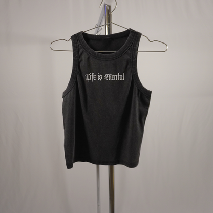 Life is Mental Snow Washed Tank Top