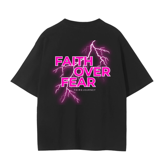 faith over fear,tshirt,streetwear,third journey,protection clothing,spiritual warfare,fath,oversized tshirt