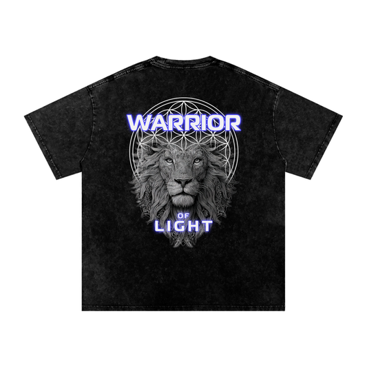 warrior,warrior of light,streetwear,acid wash,t-shirt,third journey,protection,spiritual,lions head,lion