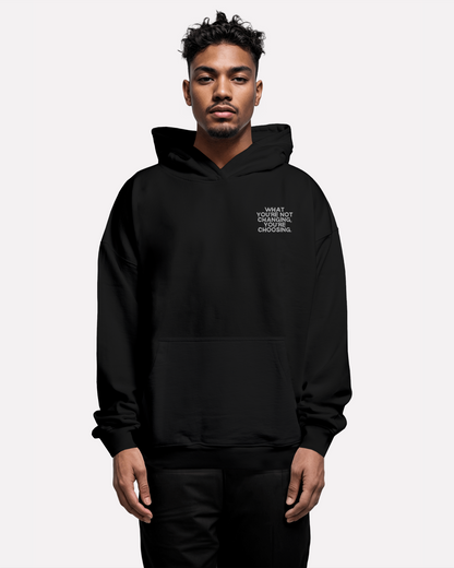 male model wearing hoodie,oversized hoodie,what your not changing,motivational clothing,third journey,graphic hoodie,fleece hoodie,oversize hoodie,spiritual gangster,spiritual clothing