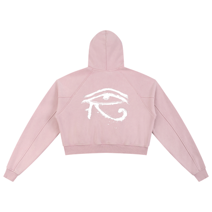 Free From All Evil Snow Washed Cropped Hoodie